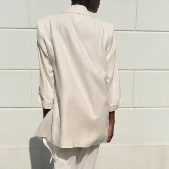 ZARA BLAZER WITH ROLLED-UP SLEEVES - Picture 7 of 8